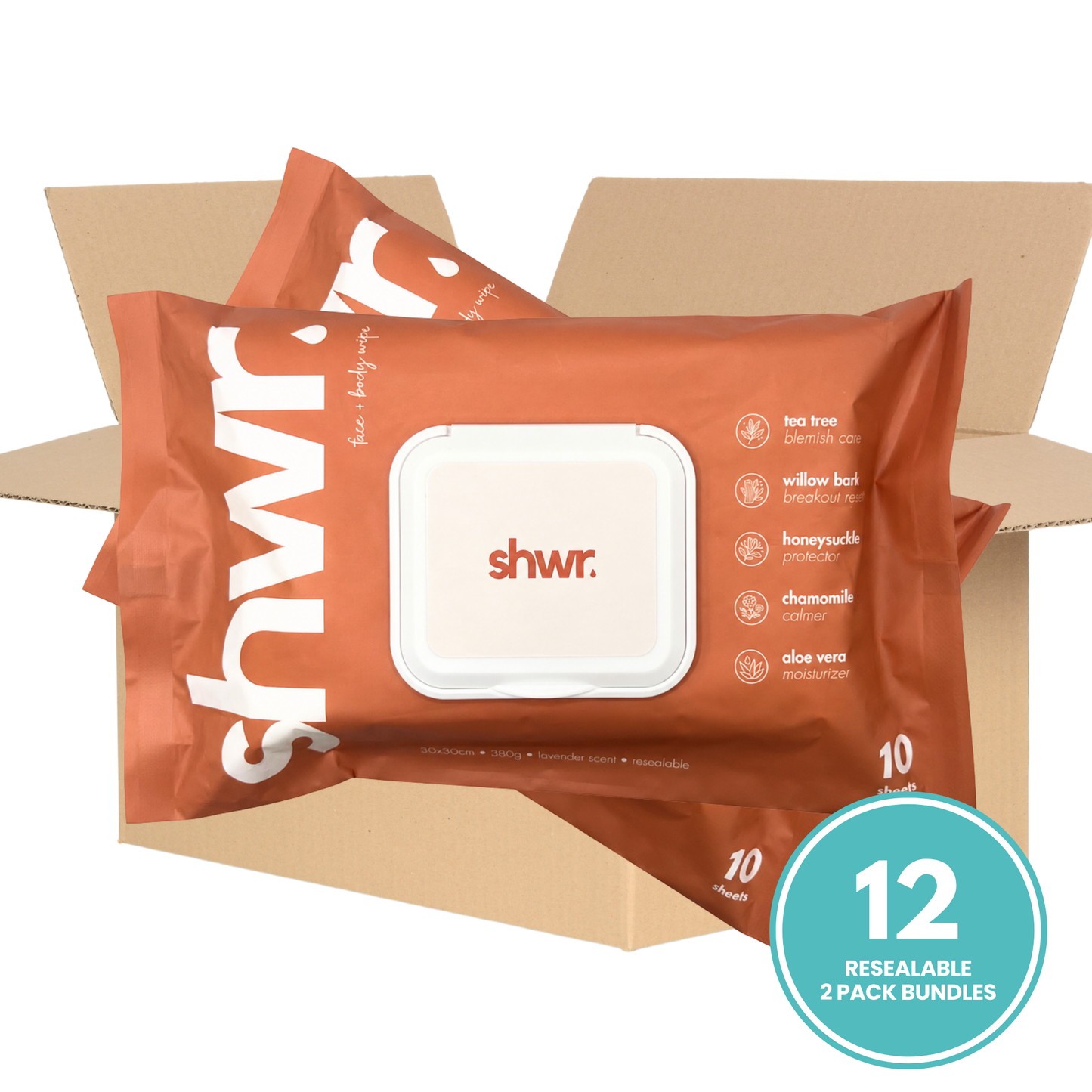 Shower Sheets — Resealable 2 Pack (Case)